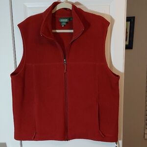 L.L. Bean Men's Bold Red Fleece Vest